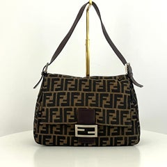 FENDI Mamma Brown Monogram Canvas & Leather Handbag Circa 2000