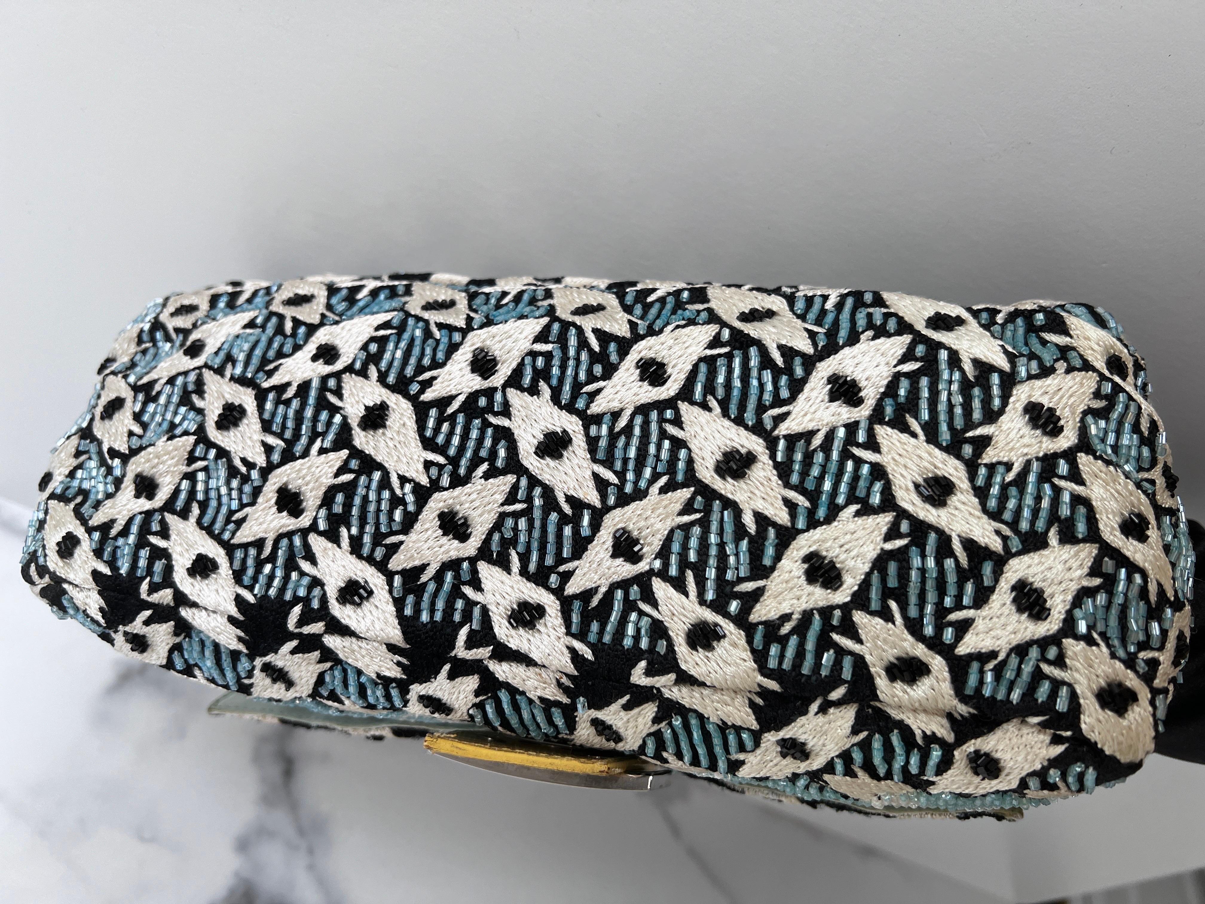 Fendi Mamma size embroidered beaded baguette 3