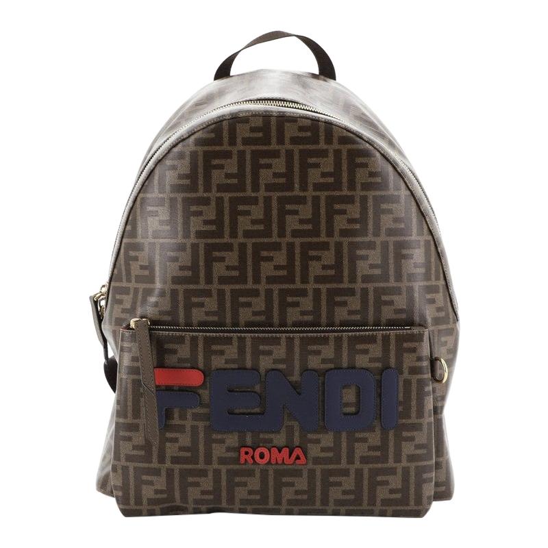 Fendi Mania Logo Backpack Zucca Coated Canvas Medium