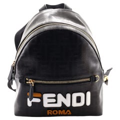 Fendi Mania Logo Backpack Zucca Coated Canvas Mini