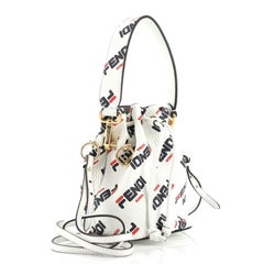 Fendi Mania Logo Mon Tresor Bucket Bag Printed Leather Mini