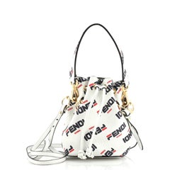 Fendi Mania Logo Mon Tresor Bucket Bag Printed Leather Mini