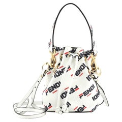 Fendi Mania Logo Mon Tresor Bucket Bag Printed Leather Mini