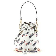 Fendi Mania Logo Mon Tresor Bucket Bag Printed Leather Mini