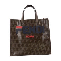 Fendi Mania Logo Shopper Tote Zucca Coated Canvas Large