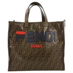 Fendi Mania Logo Shopper Tote Zucca Coated Canvas Large