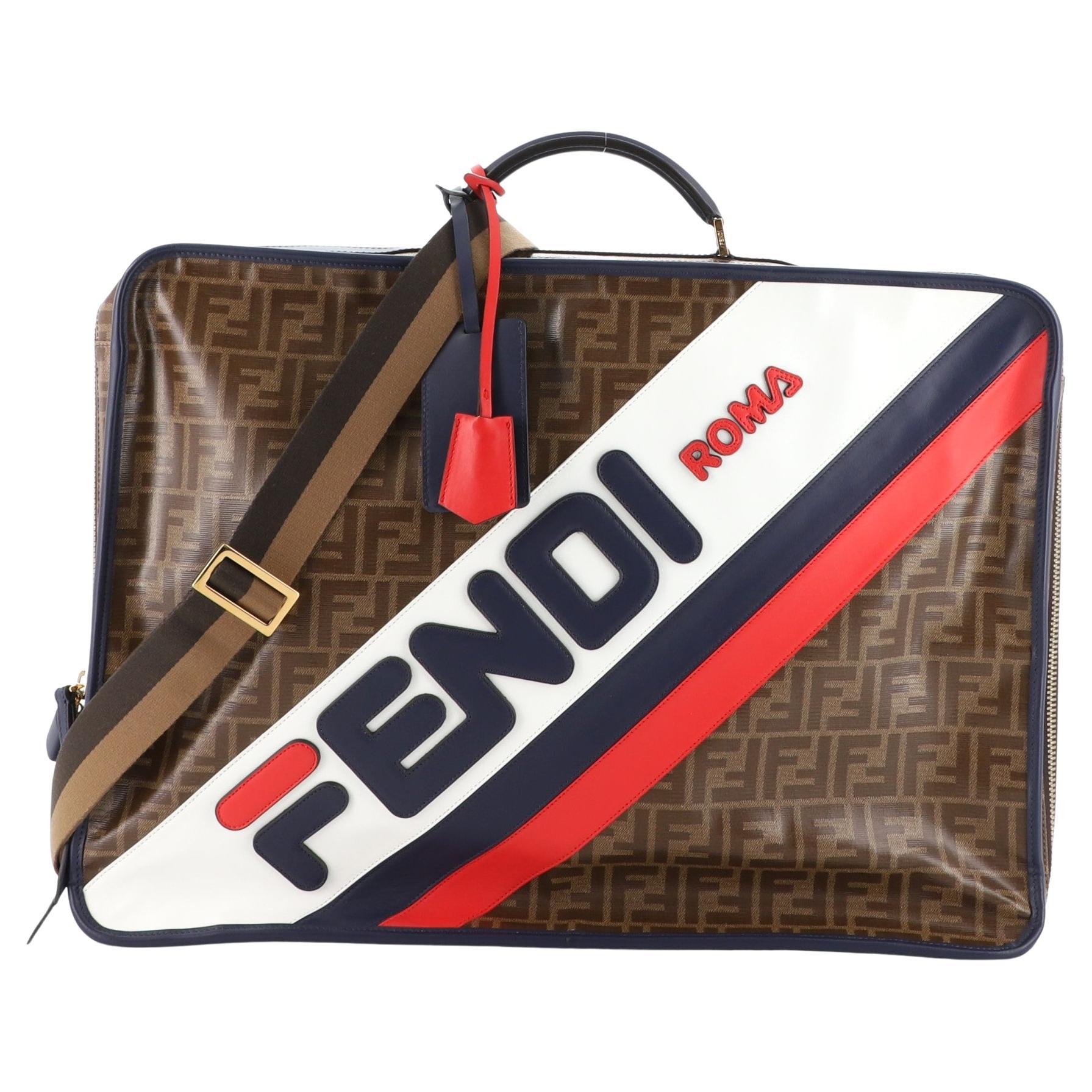 Fendi Mania Logo Travel Bag Zucca Coated Canvas XL For Sale at 1stDibs