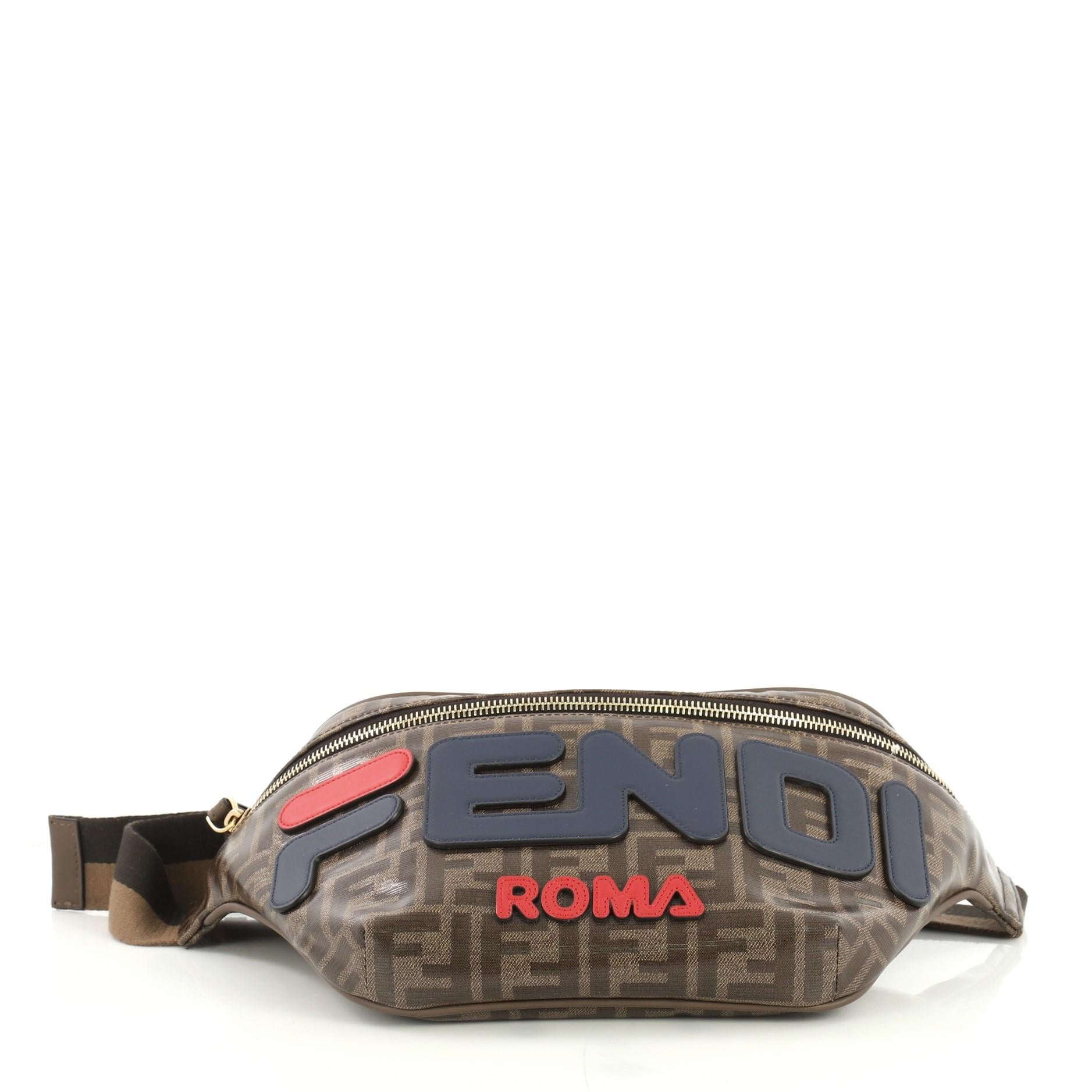 Fendi Mania Waist Bag Zucca Coated Canvas In Excellent Condition In NY, NY