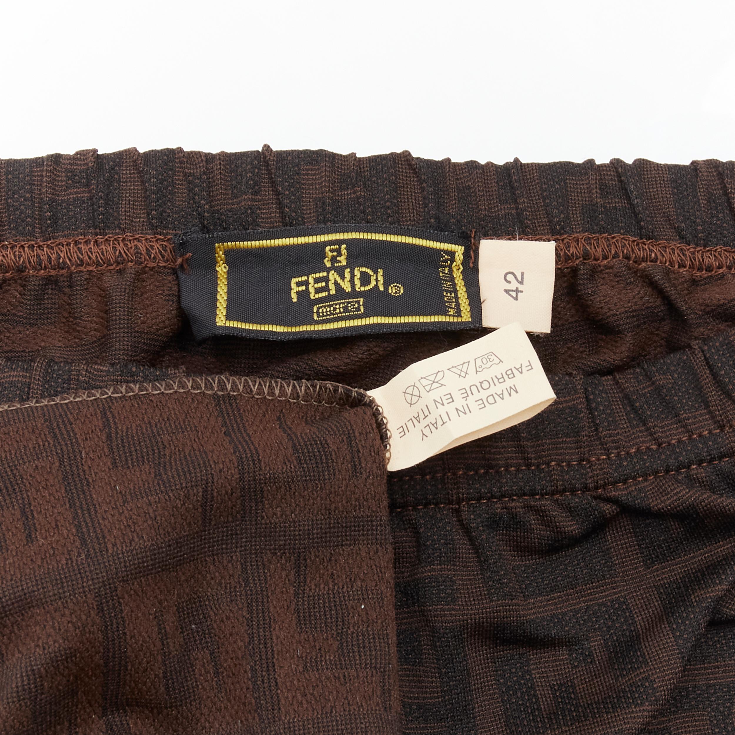 FENDI MARE Vintage brown FF Zucca logo monogram A-line skirt IT42 M For Sale 3