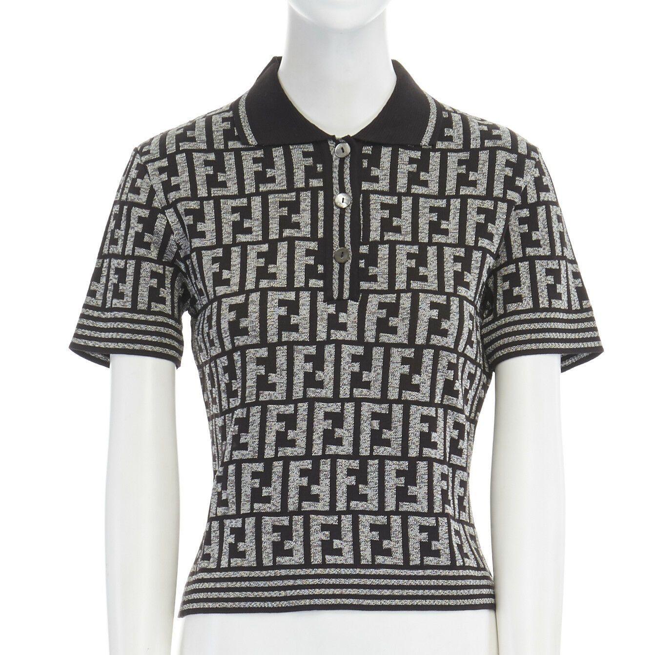 9.5/10 XS Authentiek Vintage Fendi zucca shirtConditie Kleding Meisjeskleding Tops & T-shirts T-shirts T-shirts met print 