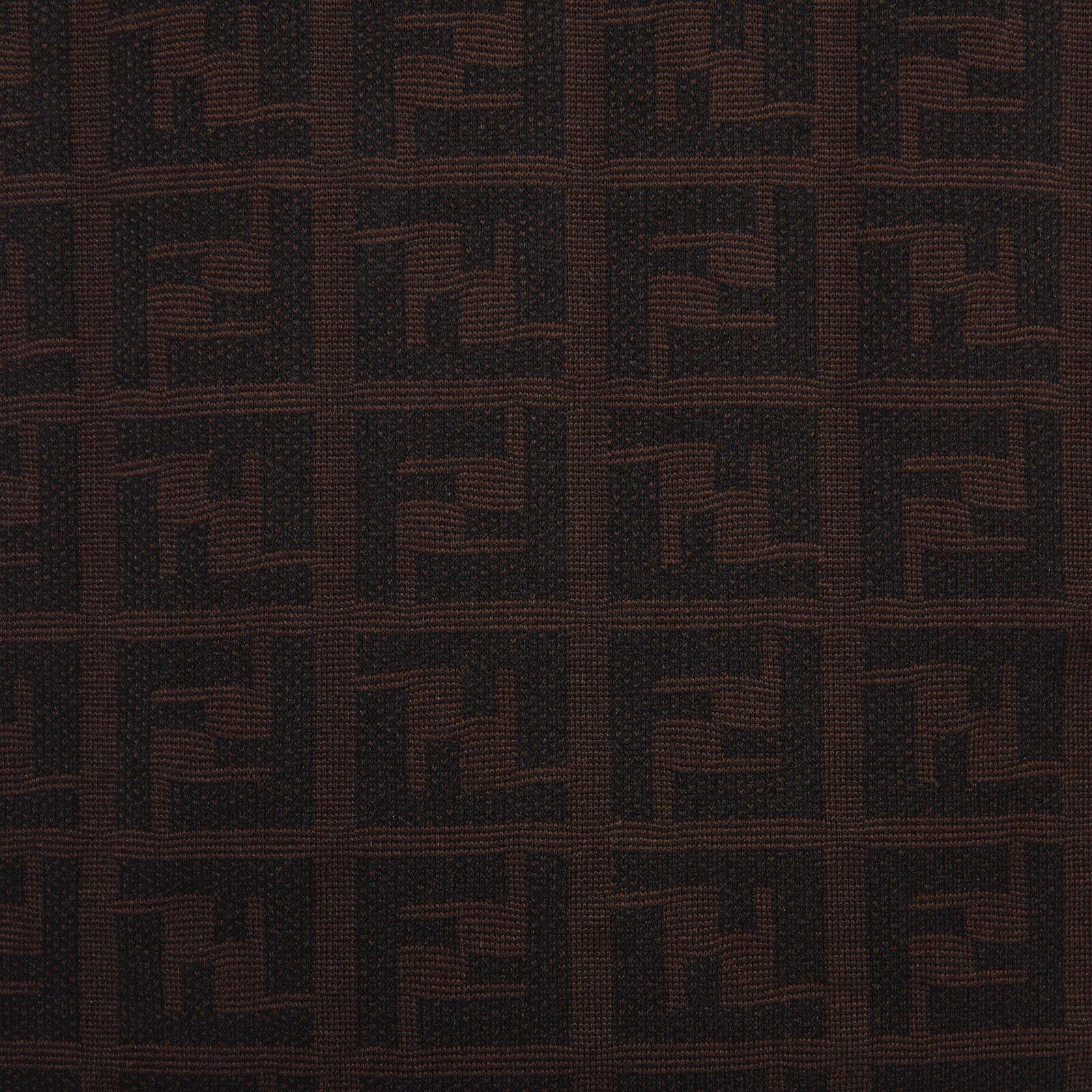 FENDI MARE Zucca FF monogram brown jacquard knit stretch mini dress IT44 L 2