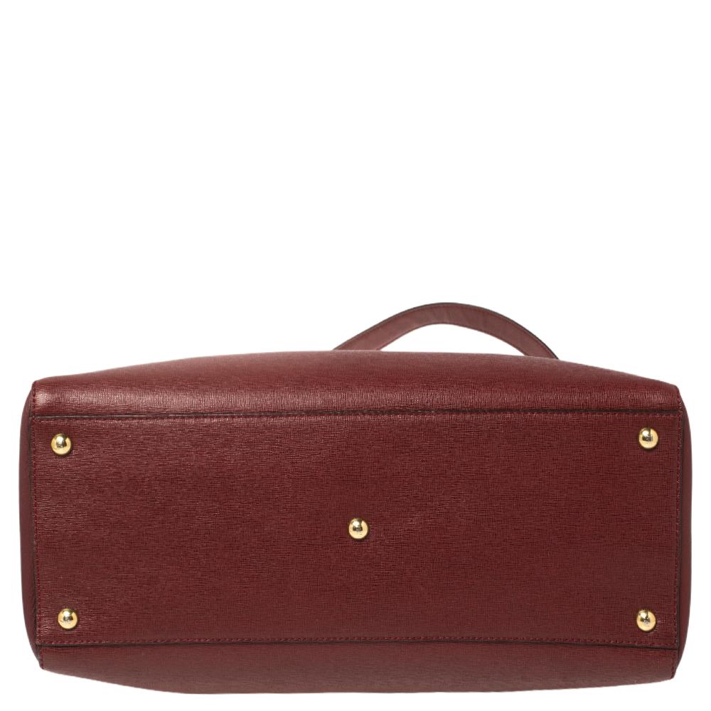 Fendi Maroon Leather Medium 2Jours Tote 3