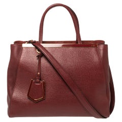 Fendi Maroon Leather Medium 2Jours Tote