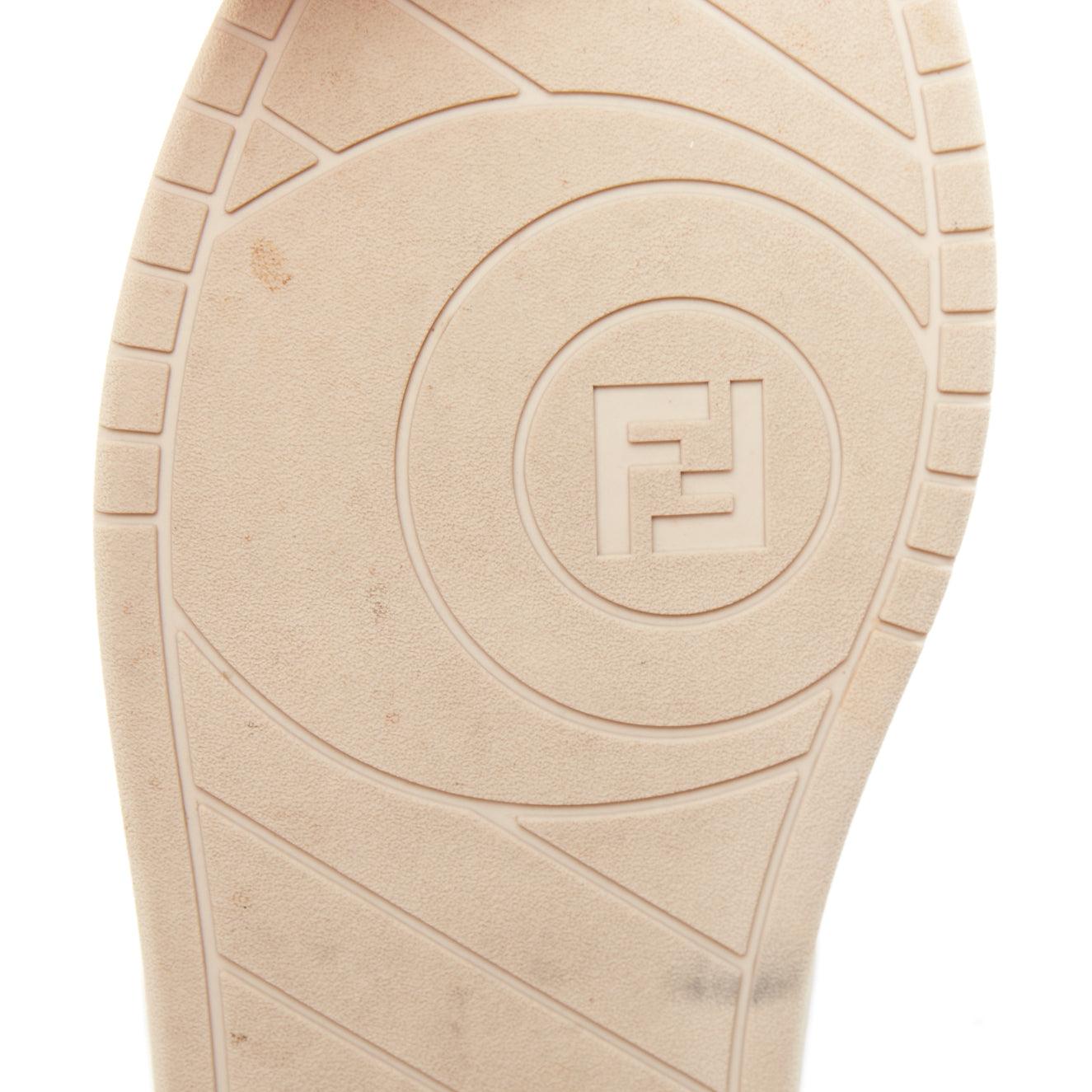 FENDI Match Low beige rosa cuero logo FF zapatillas planas gruesas EU35 en venta 5