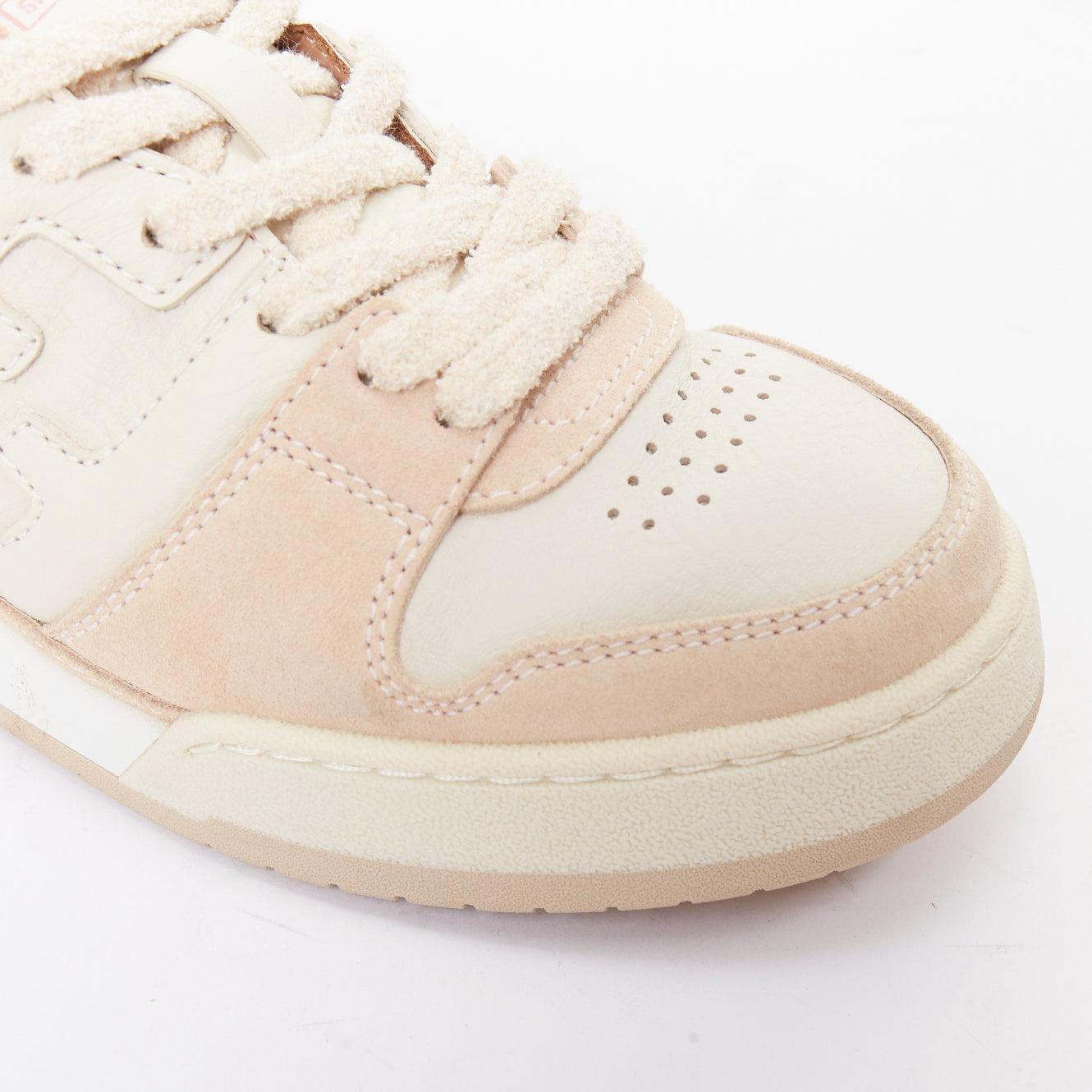 FENDI Match Low beige rosa cuero logo FF zapatillas planas gruesas EU35 en venta 2