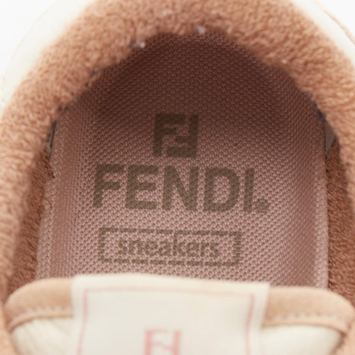 FENDI Match Low beige rosa cuero logo FF zapatillas planas gruesas EU35 en venta 4