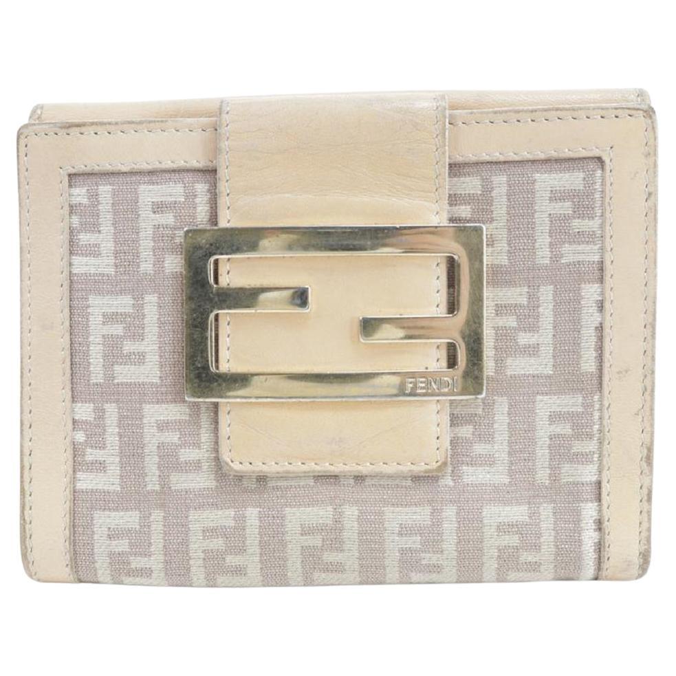 Fendi Monogram FF Zucca Compact Zip Wallet 13FF1214 For Sale at 