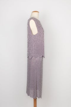 Fendi Mauve Silk Muslin Set of Top and Skirt