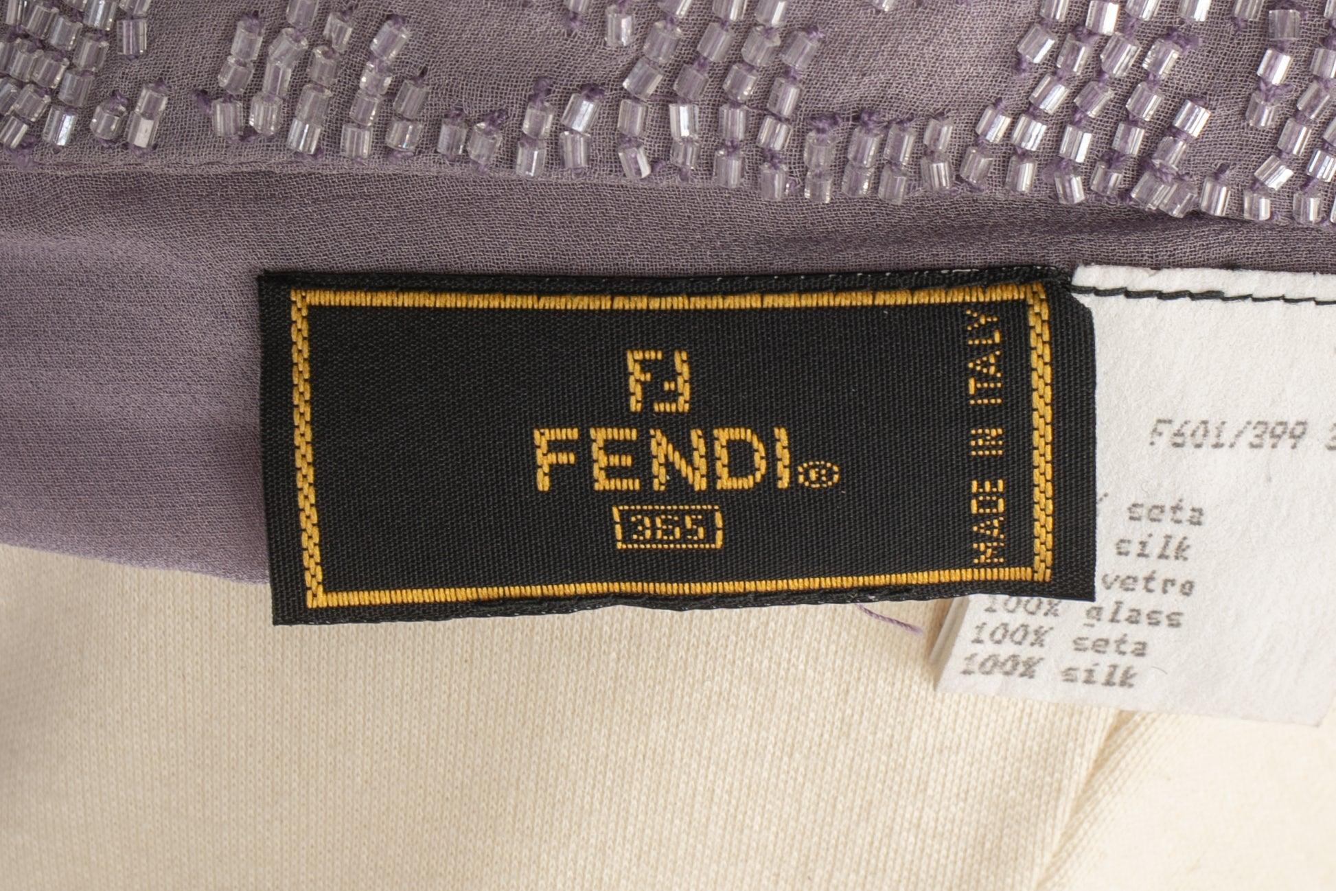 Ensemble top et jupe en mousseline de soie mauve de Fendi en vente 4
