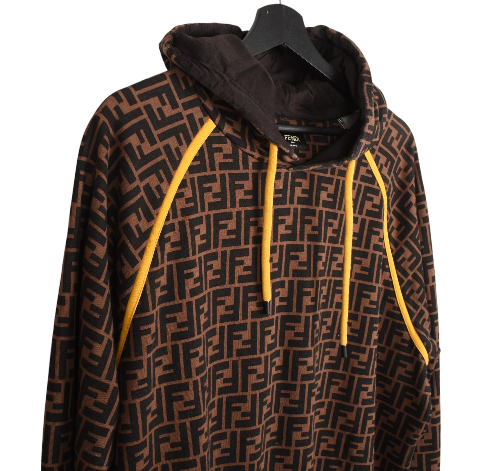 Check my other listings. Have many more designer clothes for sale. Open to any offers.
Item for sale is 100% genuine Fendi Hoodie FF Monogram Men Jumper, S1456, DE0
Color: brown
(An actual color may a bit vary due to individual computer screen