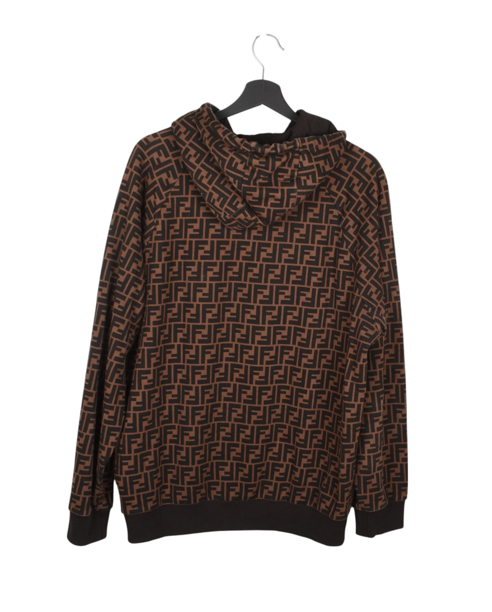 Fendi Men Hoodie Jumper FF Monogram Size XXL, S14566 In Excellent Condition For Sale In Kaunas, LT