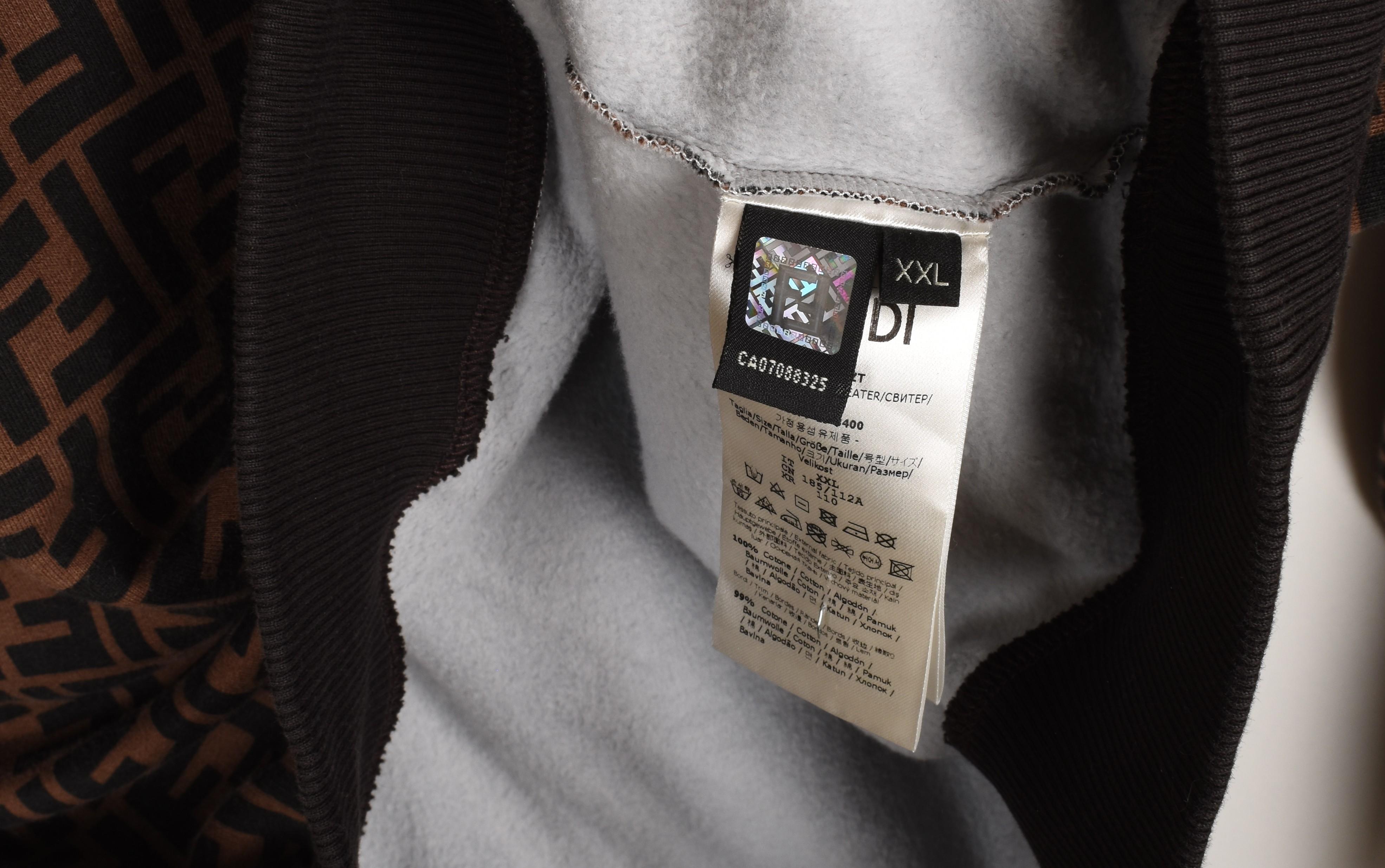 Fendi Men Hoodie Jumper FF Monogram Size XXL, S14566 For Sale 1