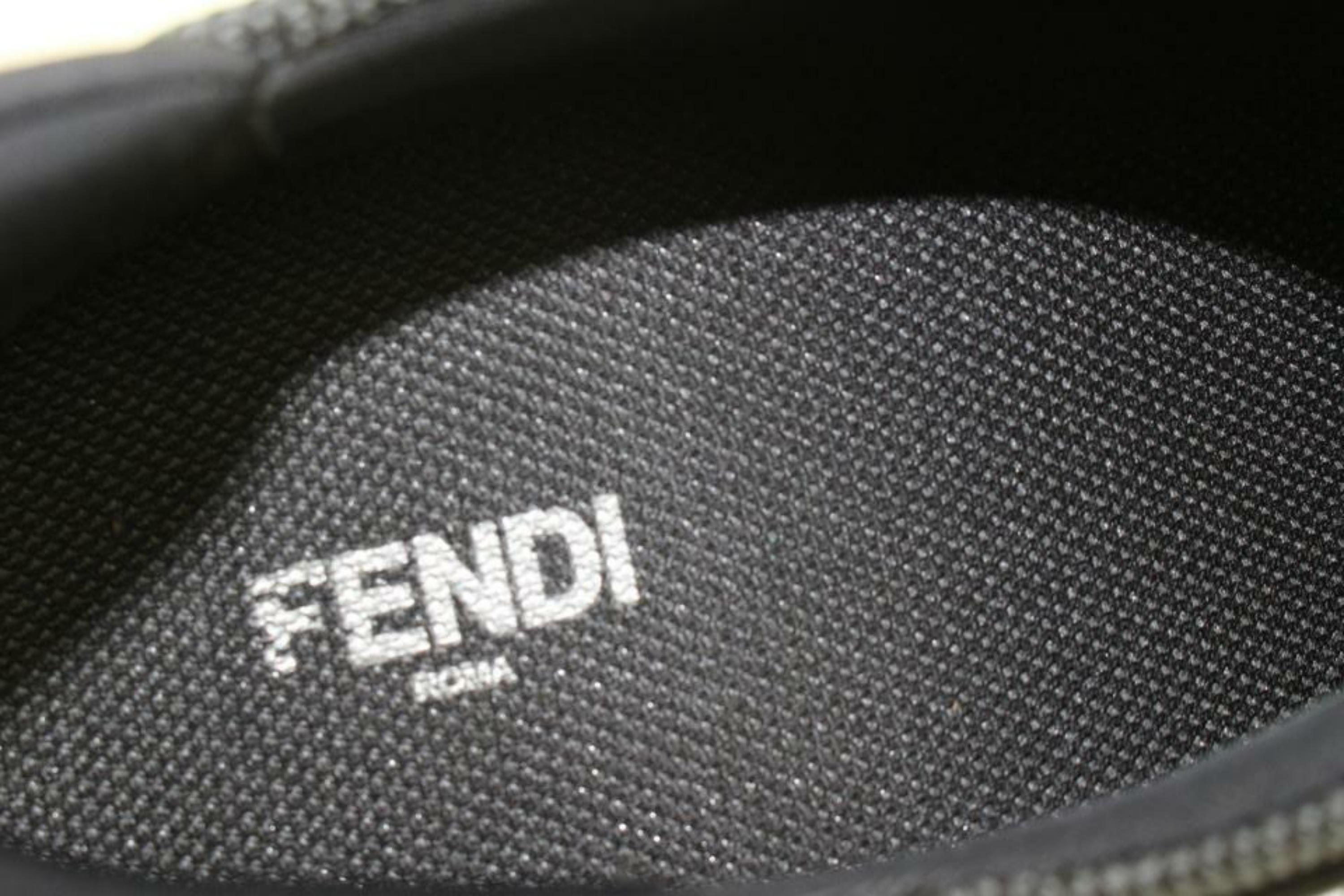 Fendi Mens 9EU Black Slip-On Logo Calfskin Mesh Low Top Sneakers 7E1234 For Sale 6