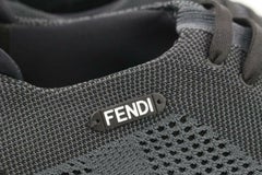 Fendi Mens 9EU Black Slip-On Logo Calfskin Mesh Low Top Sneakers 7E1234