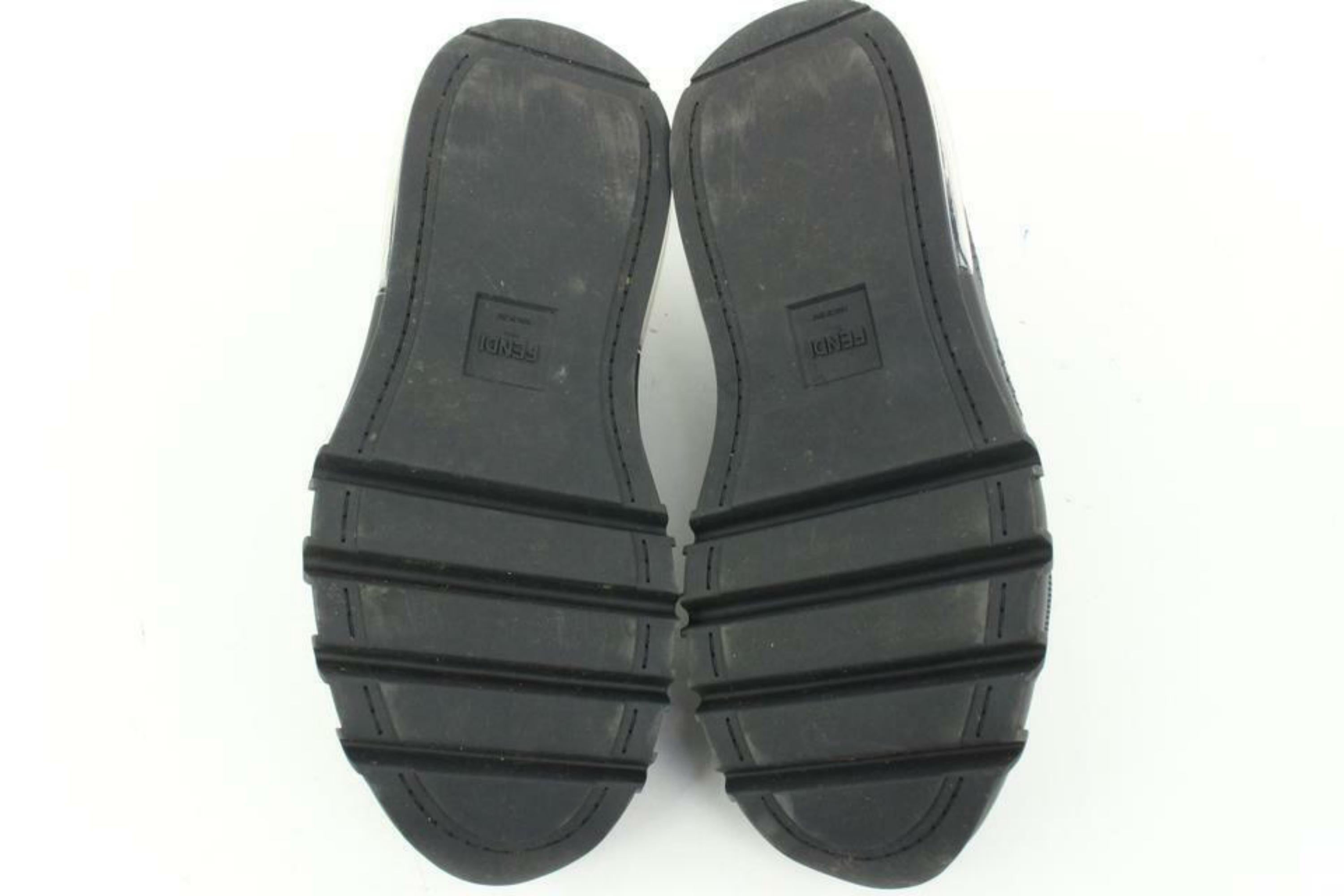 Fendi Mens 9EU Black Slip-On Logo Calfskin Mesh Low Top Sneakers 7E1234 For Sale 1