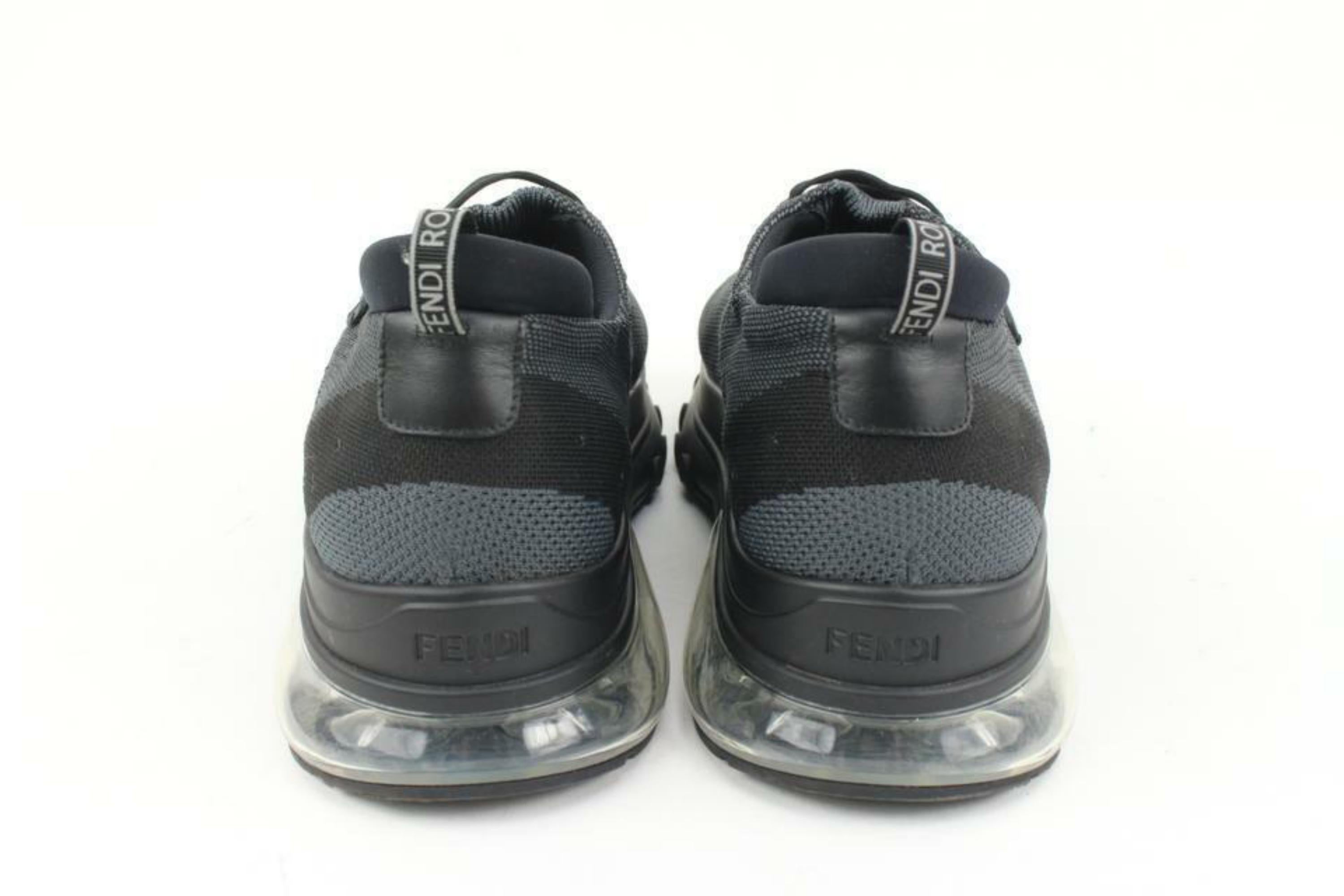 Fendi Mens 9EU Black Slip-On Logo Calfskin Mesh Low Top Sneakers 7E1234 For Sale 3