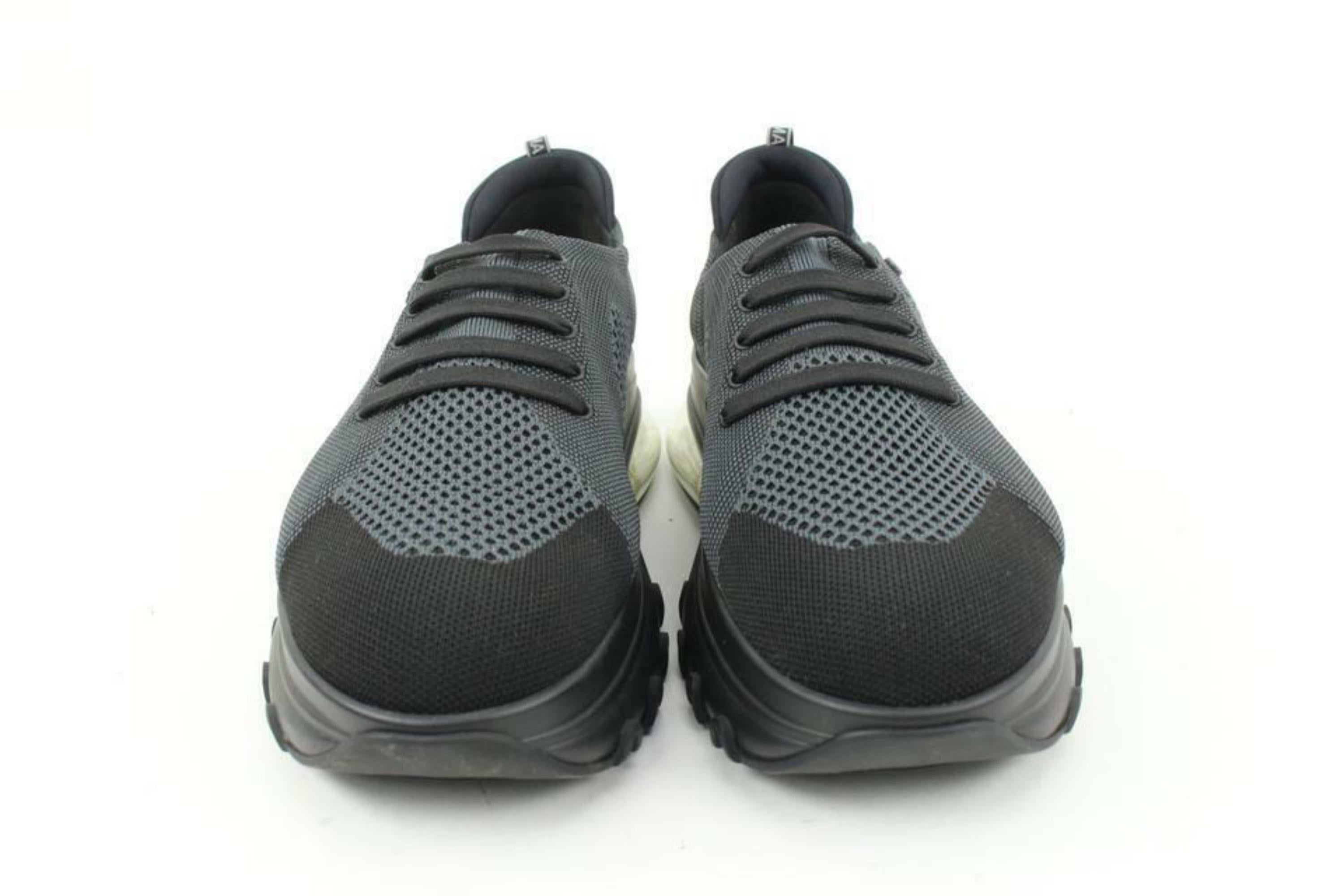 Fendi Mens 9EU Black Slip-On Logo Calfskin Mesh Low Top Sneakers 7E1234 For Sale 5