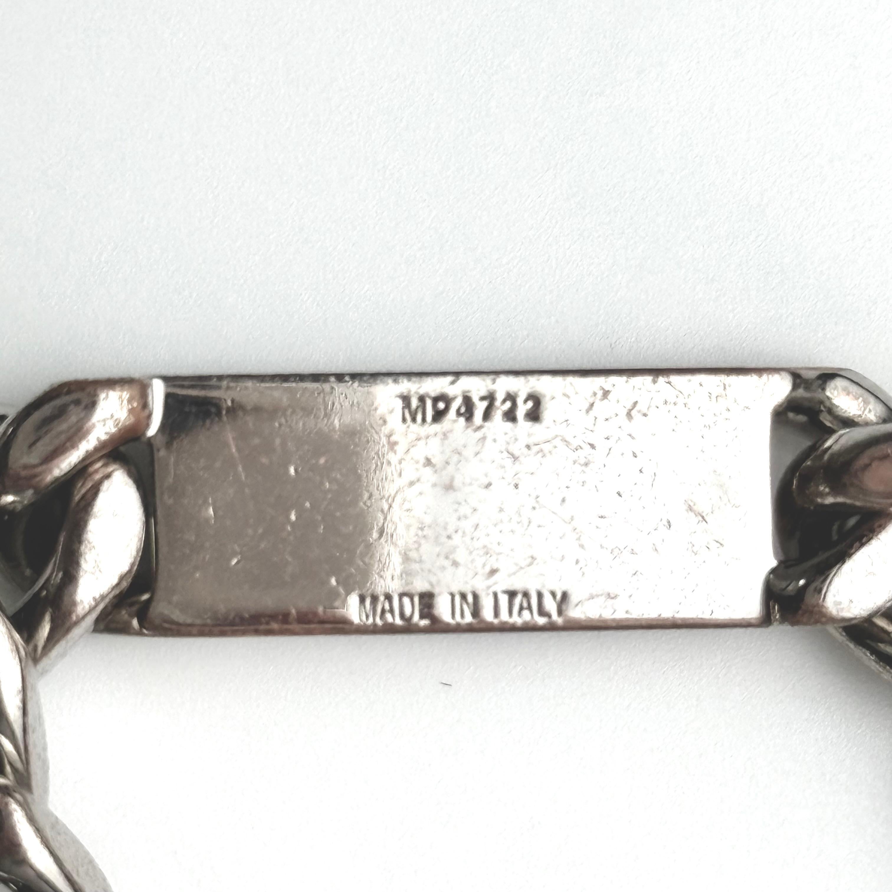 Fendi Collana a catena cubana da uomo H30737K Finitura Palladio Argento In condizioni buone in vendita a New York, NY