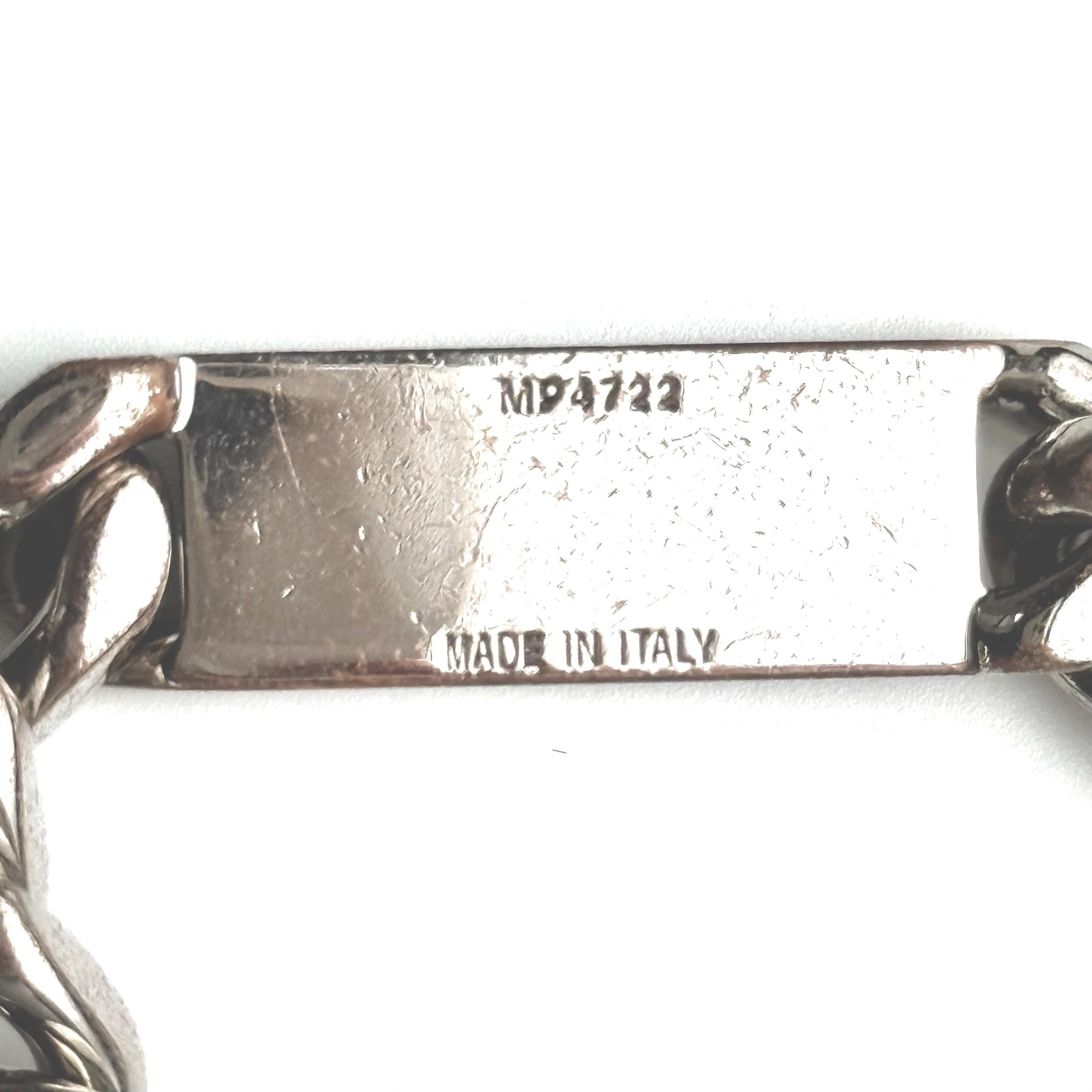 Fendi Collana a catena cubana da uomo H30737K Finitura Palladio Argento in vendita 1