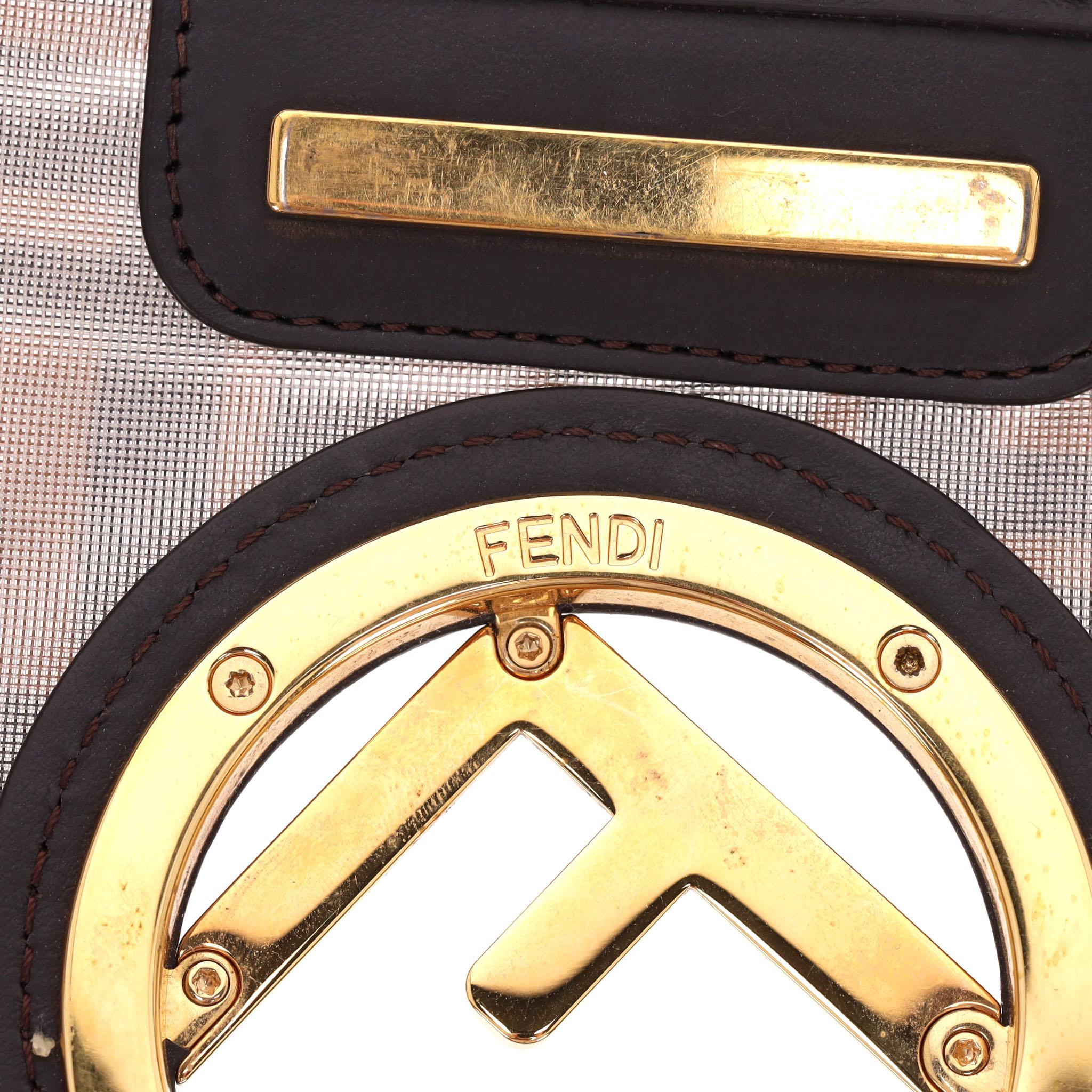 Fendi Mesh Vitello Century 'FF' Monogram 1974 Kan Shoulder Bag en vente 6