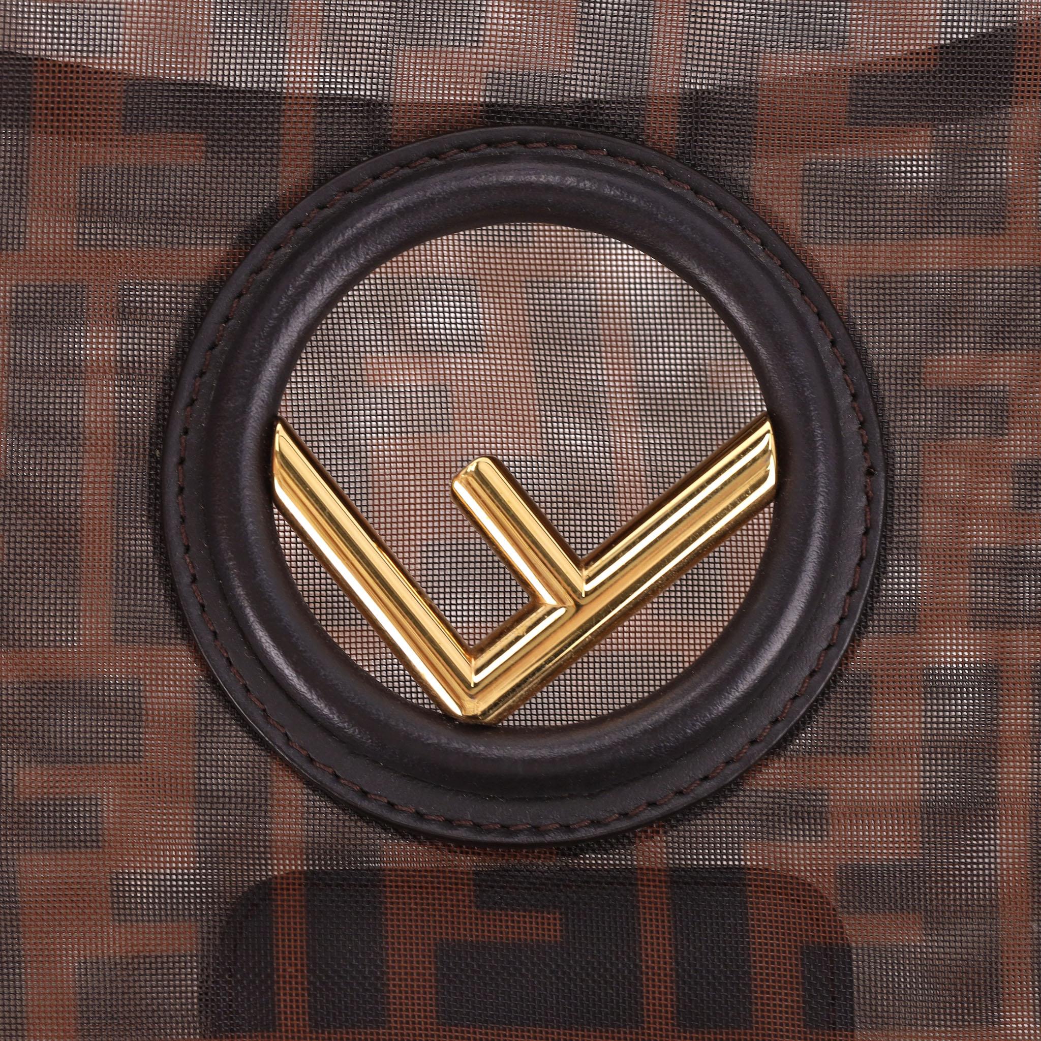 Fendi Mesh Vitello Century 'FF' Monogram 1974 Kan Shoulder Bag en vente 2