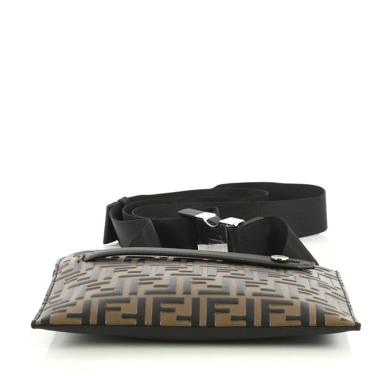 Fendi Messenger Bag Logo Embossed Leather At 1stdibs