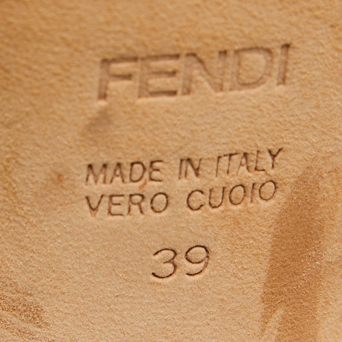 Fendi Brocado Metálico Tela Lazo Deco Peep Toe Plataforma Bombas Tamaño 39 3