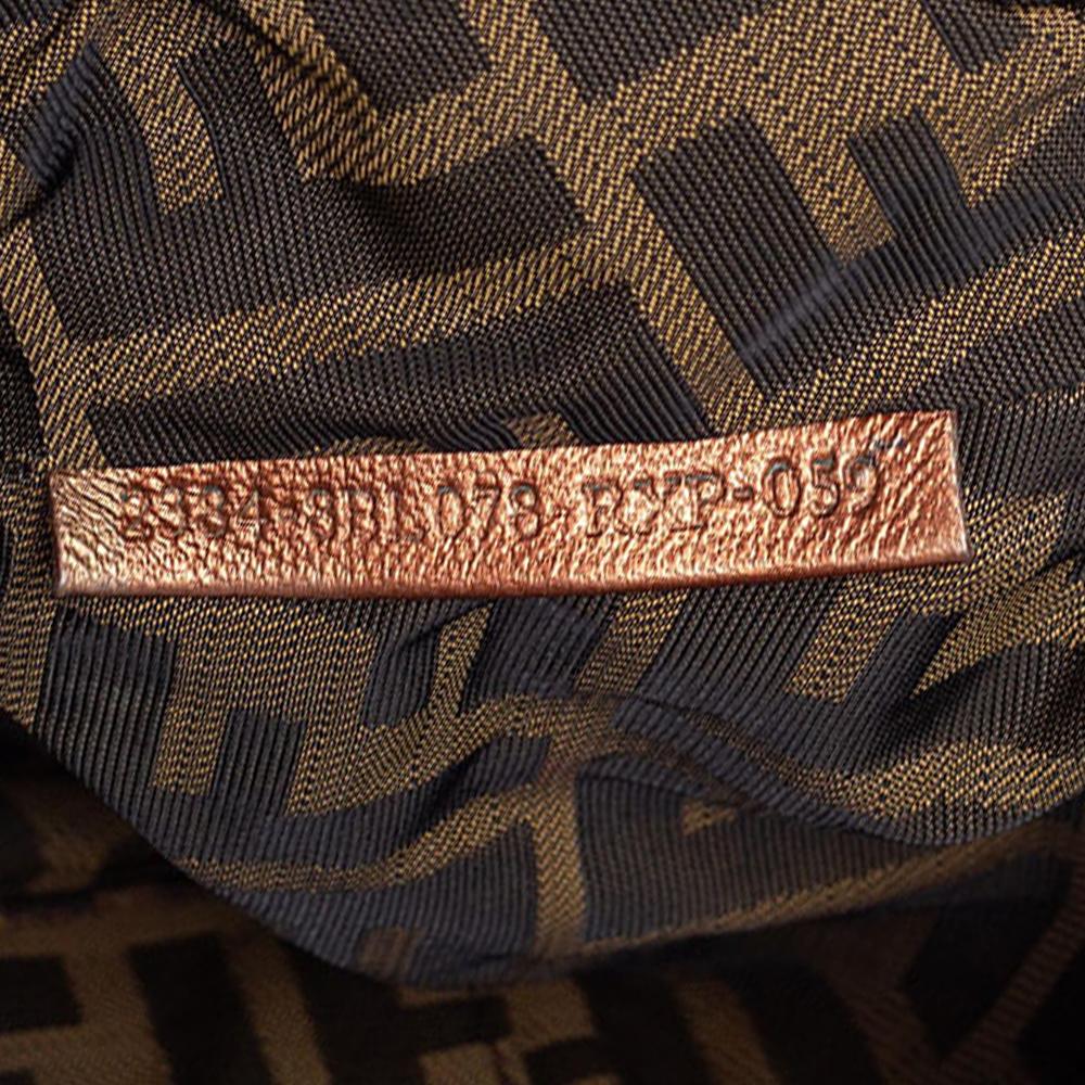 Fendi Metallic Bronze Textured Leather Baby Spy Bag In Good Condition In Dubai, Al Qouz 2