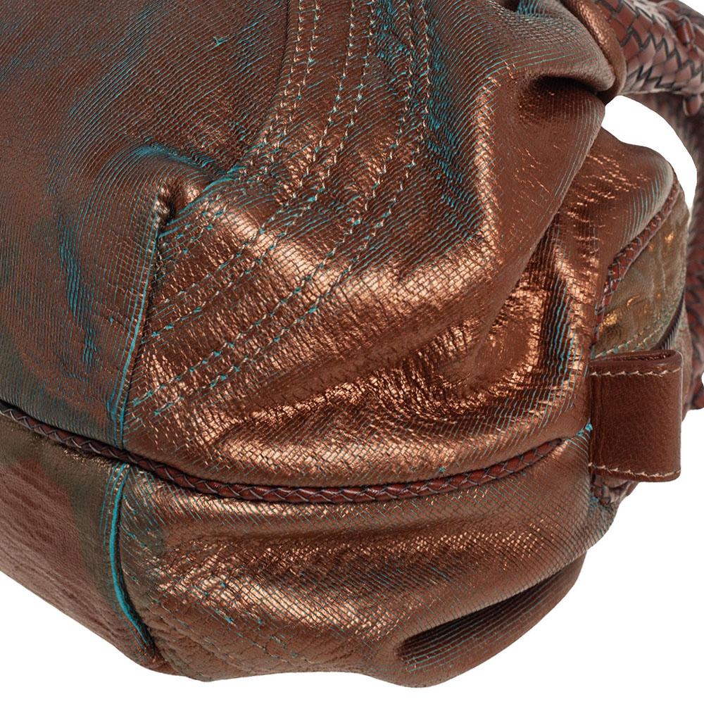 Fendi Metallic Bronze Textured Leather Baby Spy Bag 1