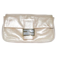 Fendi Metallic Gold Embellished Clutch