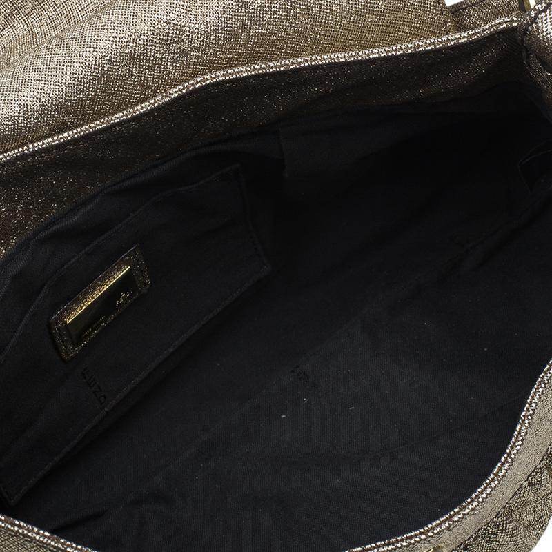 Fendi Metallic Gold Saffiano Leather Chef Shoulder Bag 6