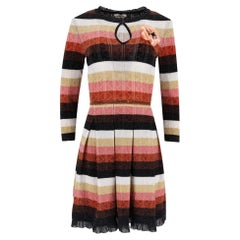 Fendi - Vestito in maglia metallica con pelliccia di visone e ornamenti floreali in perle