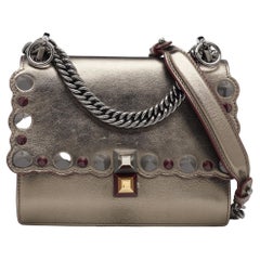 Fendi Metallic Leather Studded Mini Kan I Chain Shoulder Bag