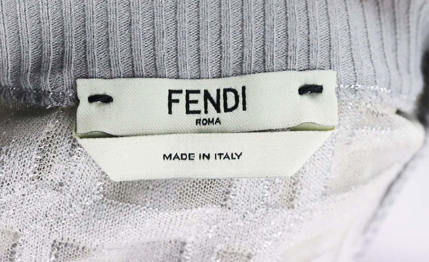 Fendi Metallic Logo Jacquard Stretch Knit Midi Dress IT 42 UK 10 at 1stDibs