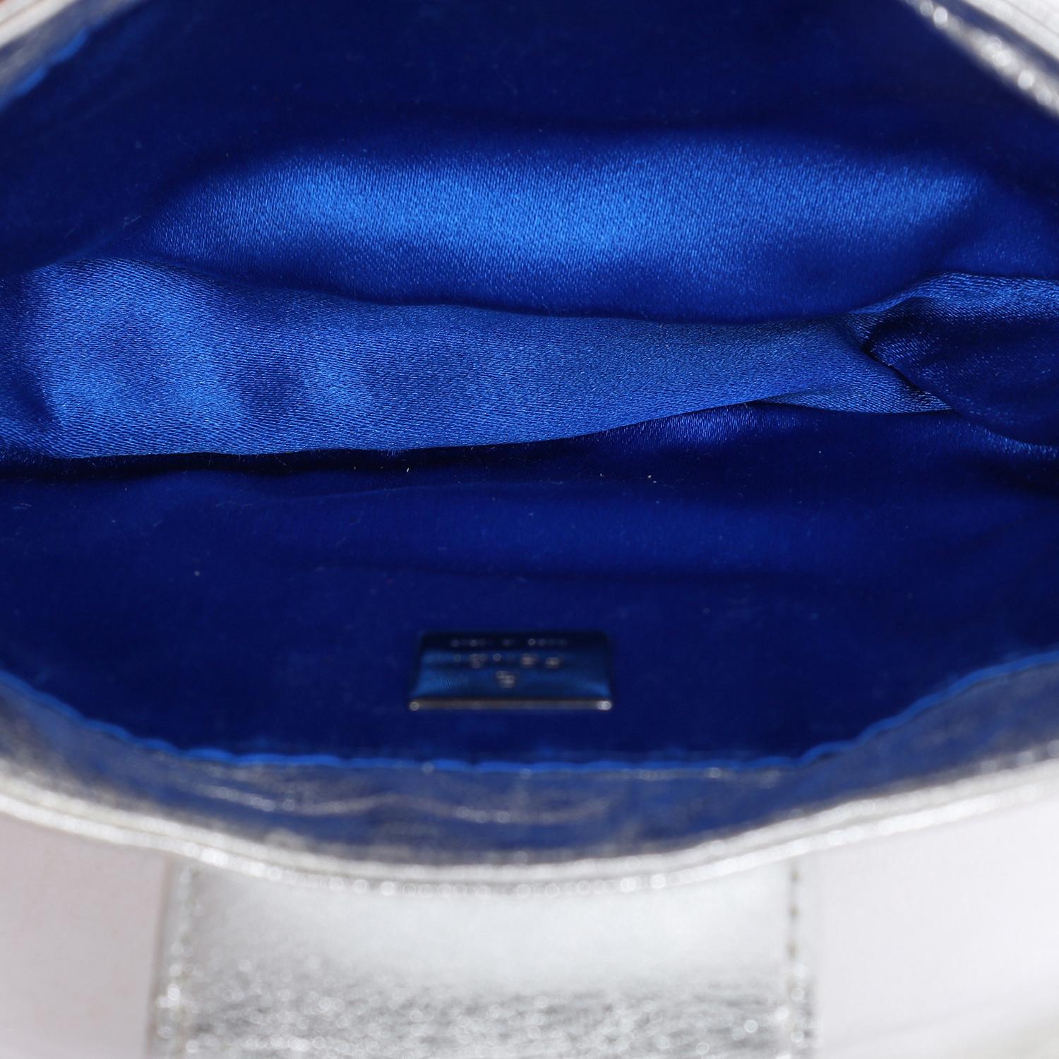 Fendi Metallic Mini Croissant Bag A. Silver in vendita 6