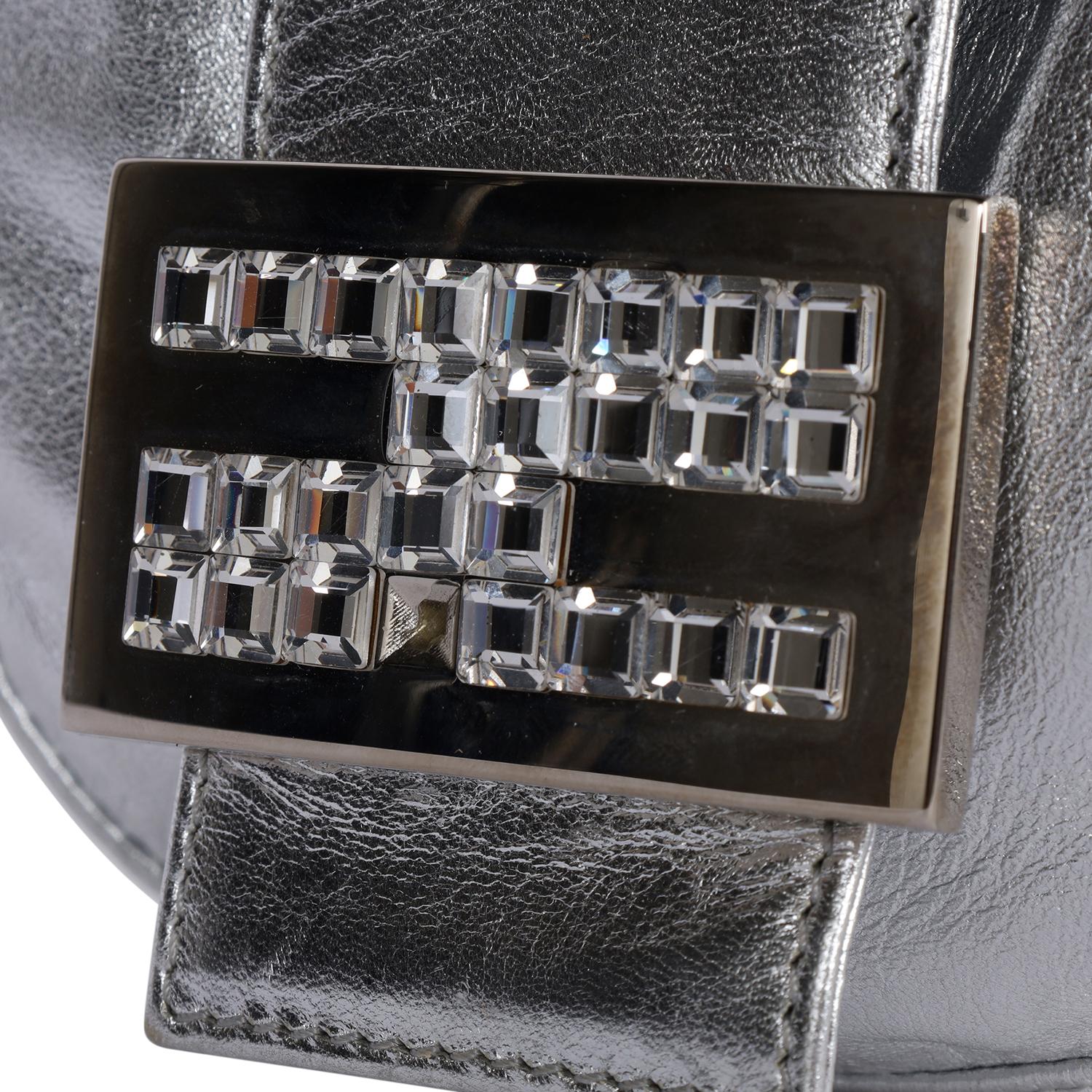 Donna Fendi Metallic Mini Croissant Bag A. Silver in vendita