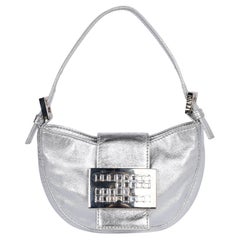 FENDI Metallic Mini Croissant Bag Silver