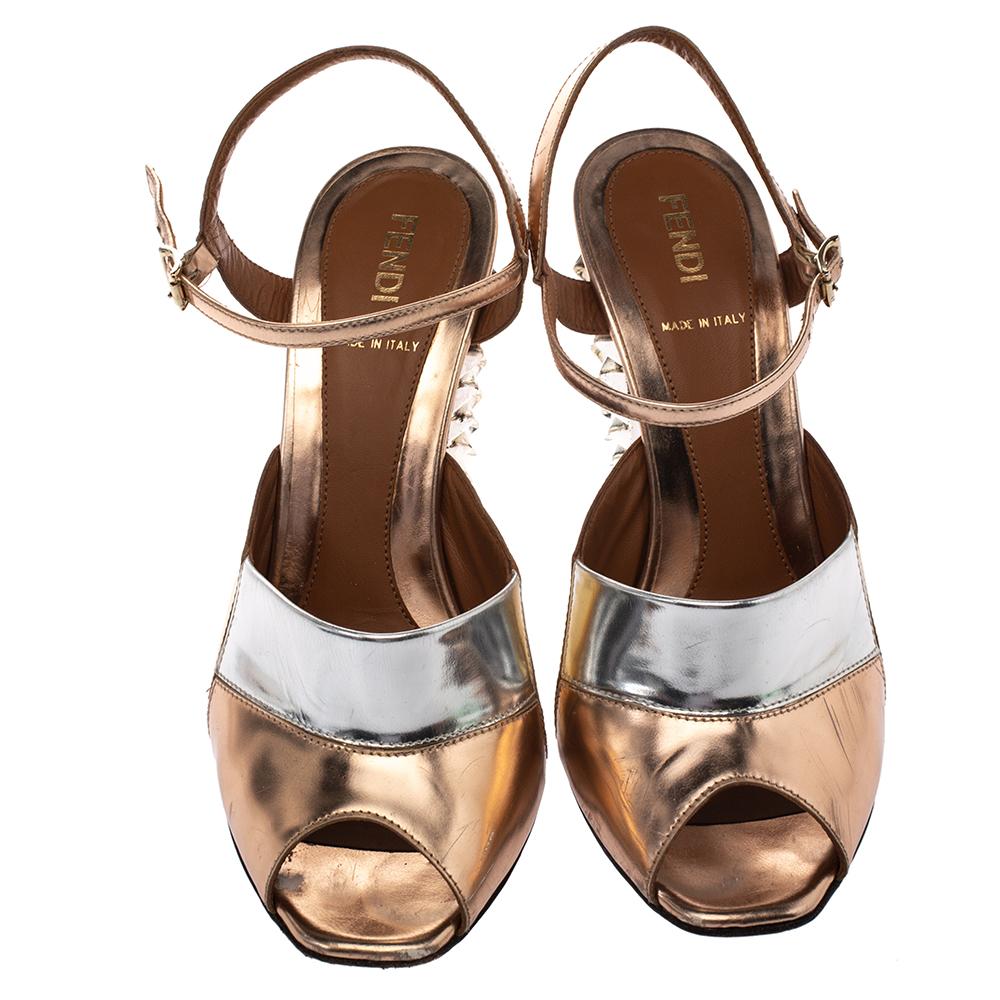 fendi metallic sandals