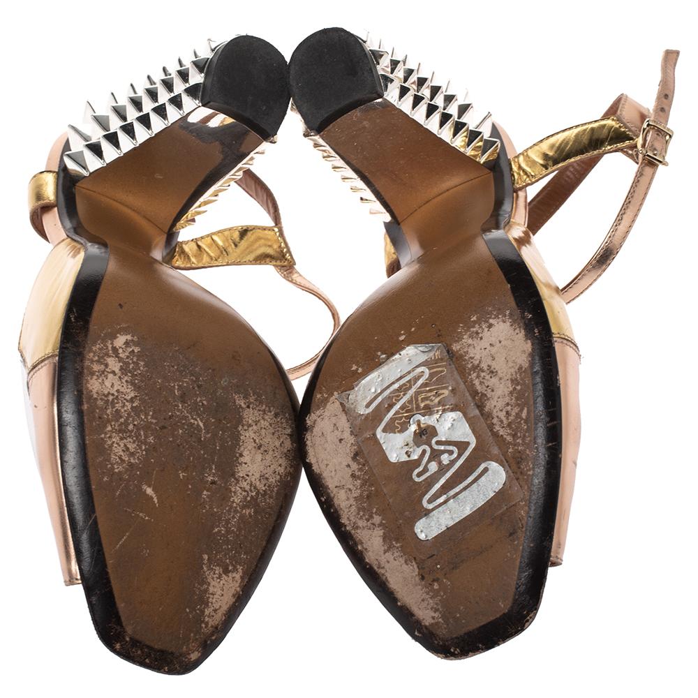 Women's Fendi Metallic Multicolor Leather Polifonia Ankle Strap Sandals Size 37
