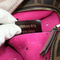 Fendi Metallic Perforated Roll with Pouch 870587 Pink Leather Tote